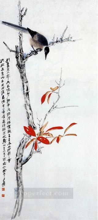 Chang dai chien bird on tree old China ink Oil Paintings